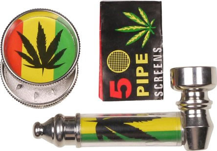 Metal Pipe Set, with grinder and screens